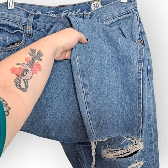 Free People We The Free Women's Blossom Rigid Distressed Skinny Jeans size 30 - Picture 4 of 9